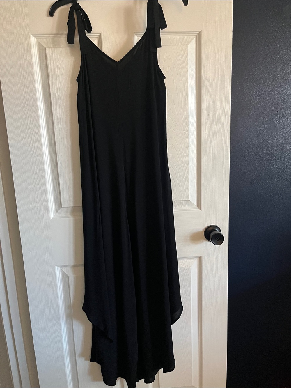 Vince Camuto Black High-Low Tie-Shoulder Maxi Dress